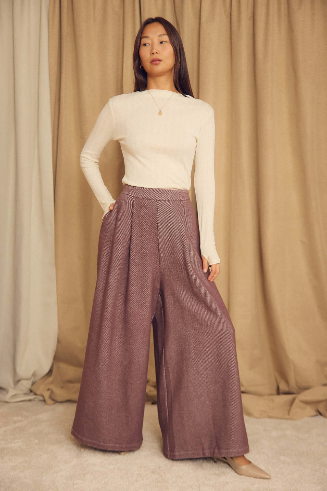 Cocoa Organic Cotton Wide Trousers