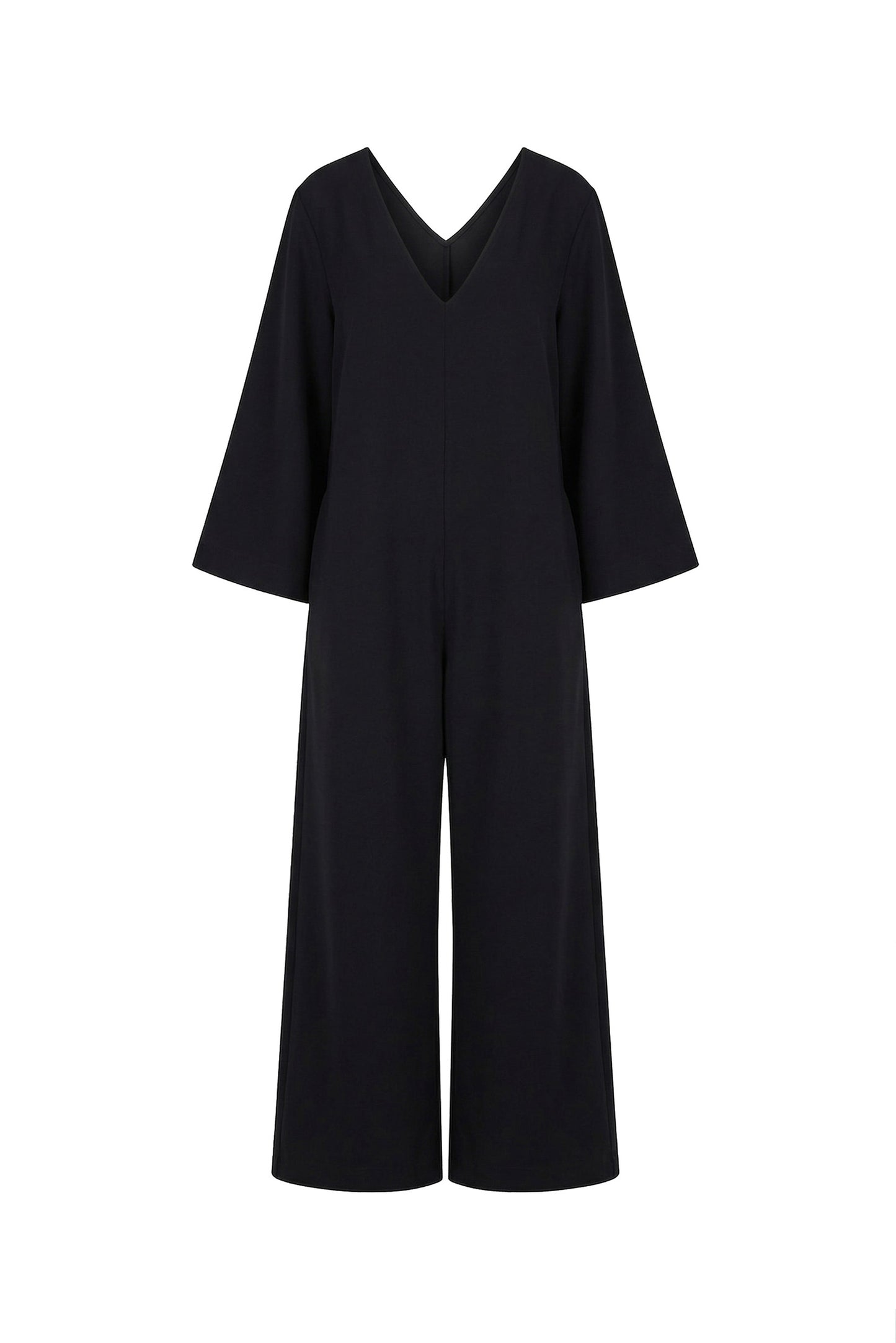 Black Organic Cotton Wide-Leg Jumpsuit
