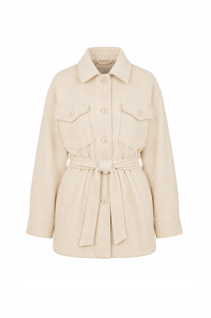 Ecru Organic Cotton Shacket - Online Exclusive