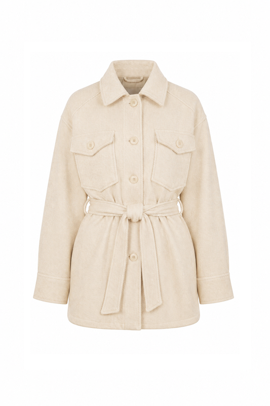 Ecru Organic Cotton Shacket - Online Exclusive