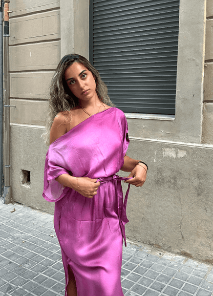 PRINT DRAPE DRESS